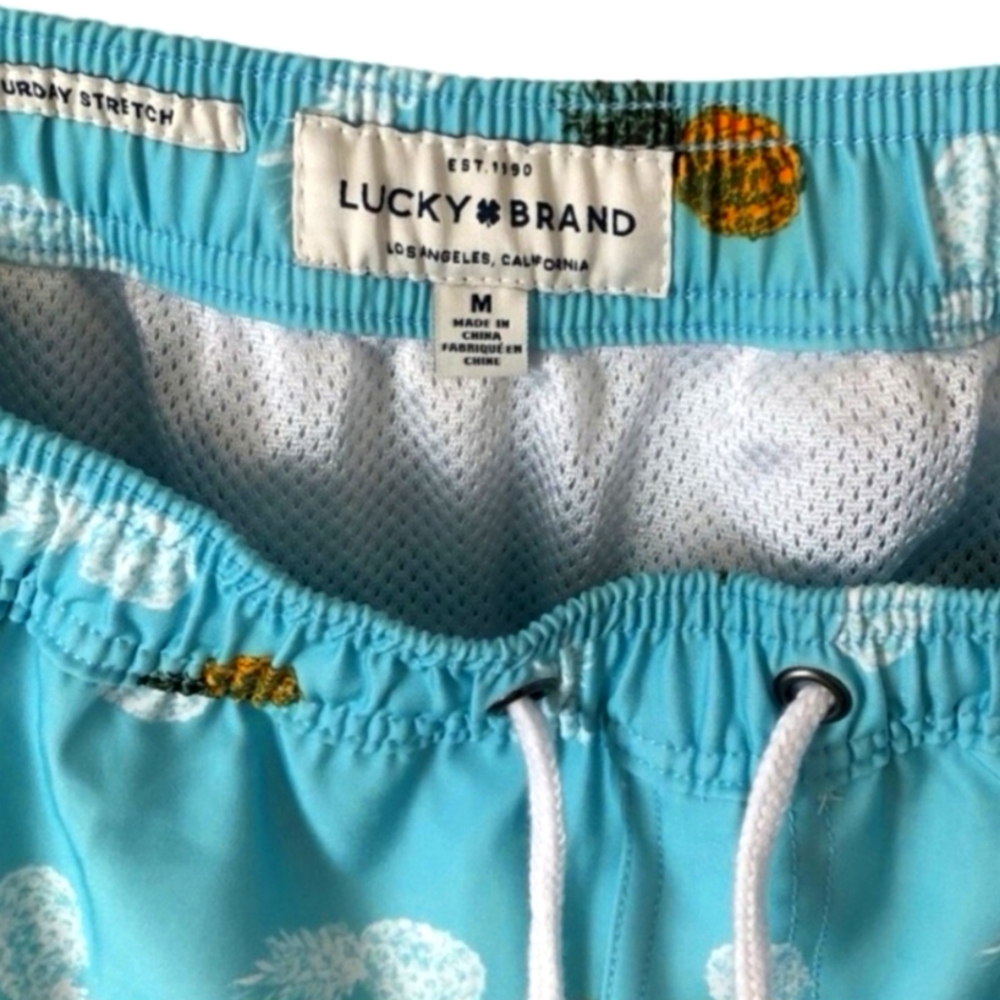 Lucky Brand Saturday Stretch Size Medium Torquise Pineapple Print Lined New - Picture 2 of 6